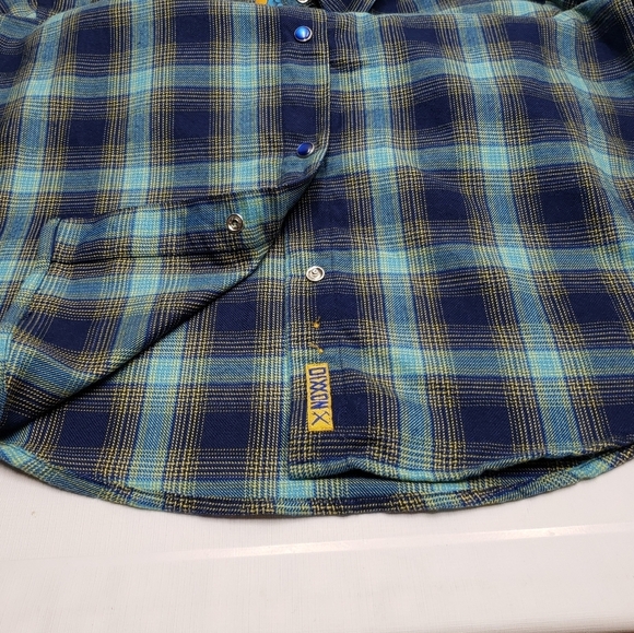 DIXXON The Pende Jo Blue Green Yellow Plaid Shirt Pearl Snap Close Women… - Picture 9 of 16